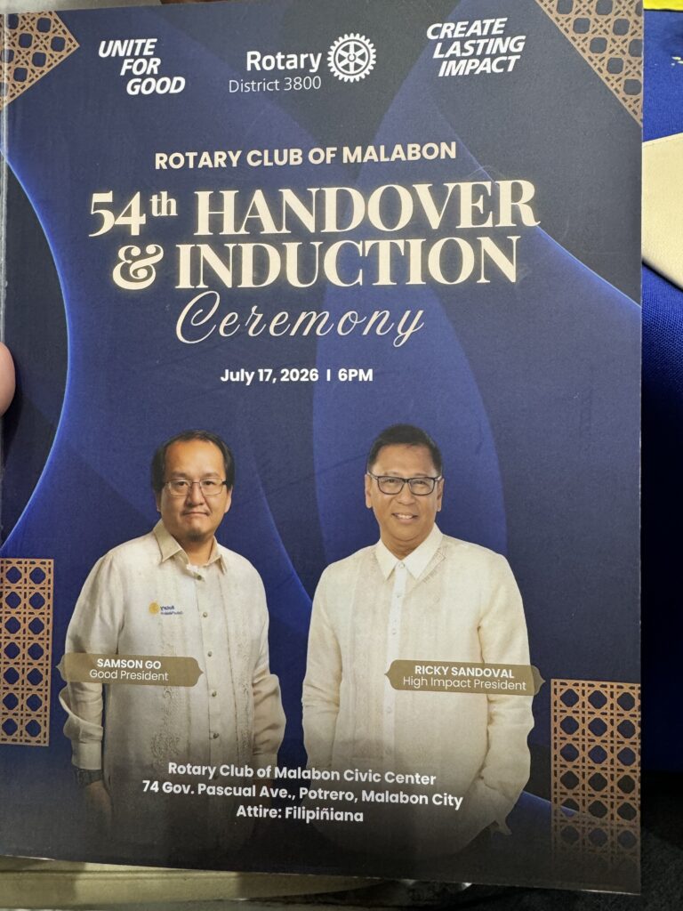 Sister club RC Malabon District 3800 Turnover and Induction