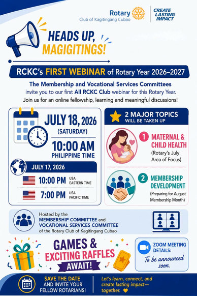 1st Rotary Club of Kagitingang Cubao Webinar